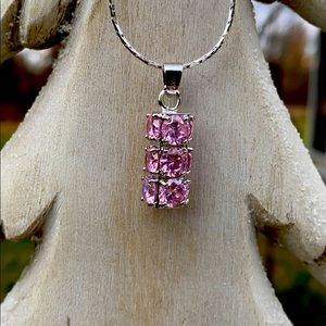 Pink morganite gemstone necklace